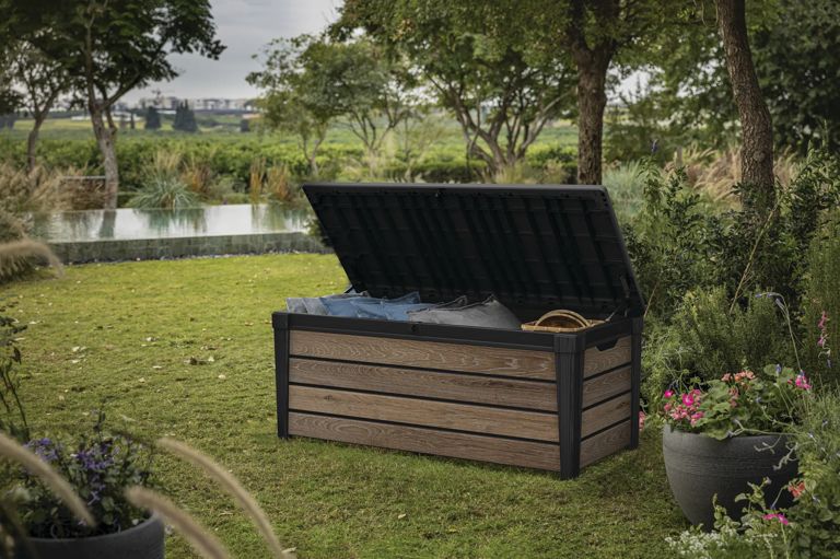 Keter Signature 120 Gallon Deck Box - Walnut Brown