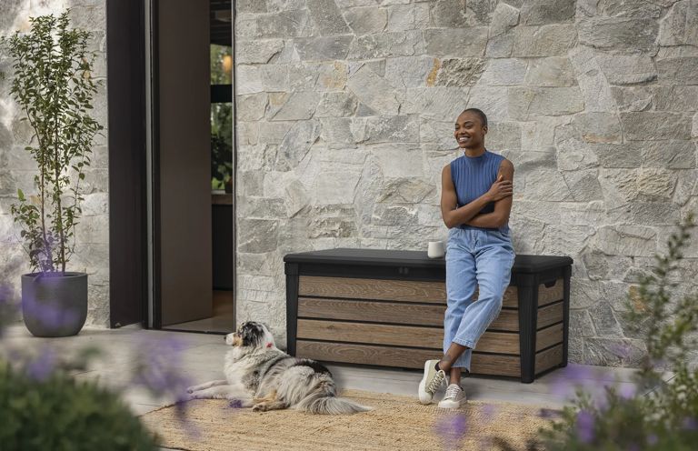 Keter Signature 120 Gallon Deck Box - Walnut Brown