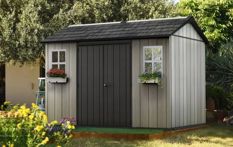 Keter Oakland 11x7.5 Storage Shed - Grey