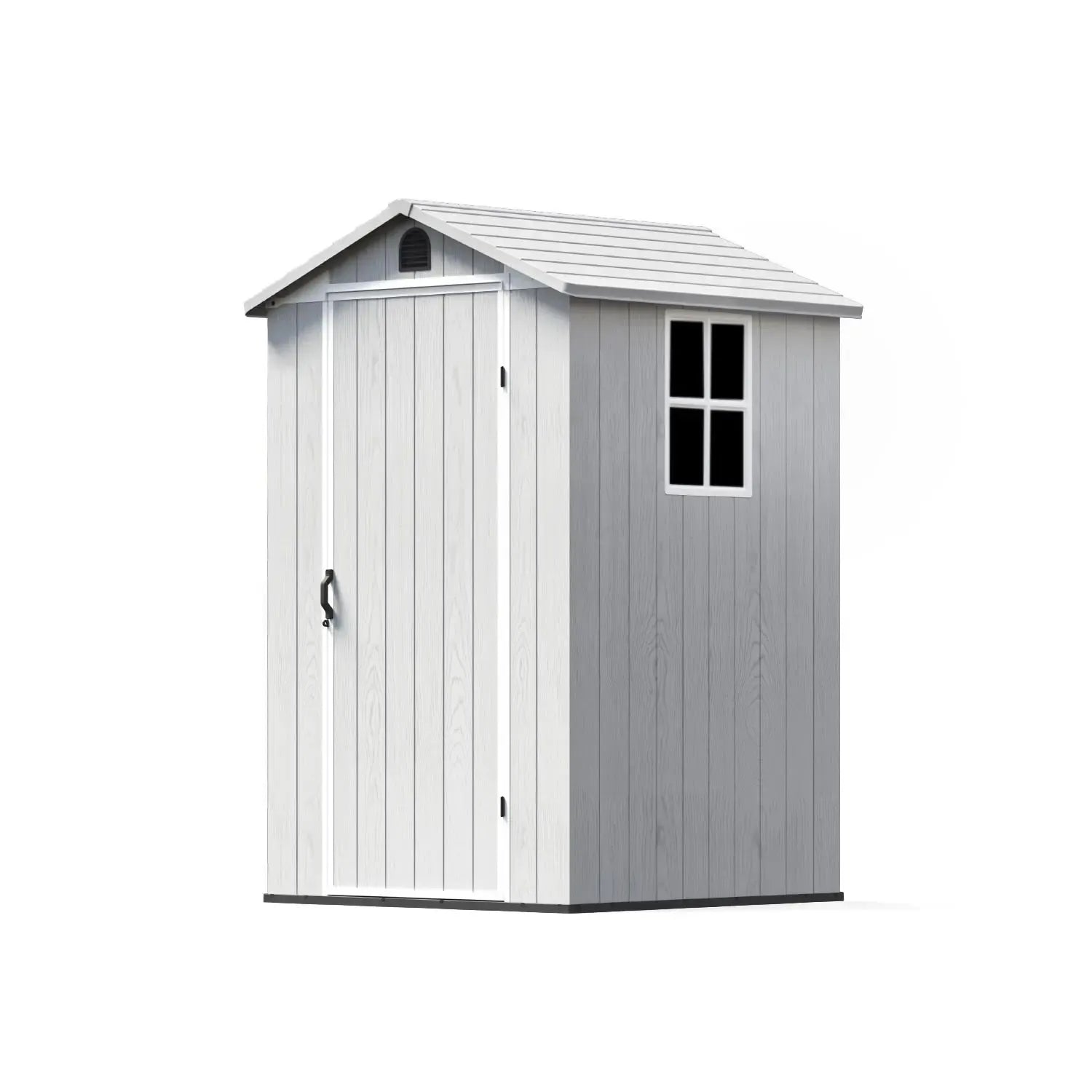 Patiowell 4x4 Plastic Storage Garden Shed, Gray White