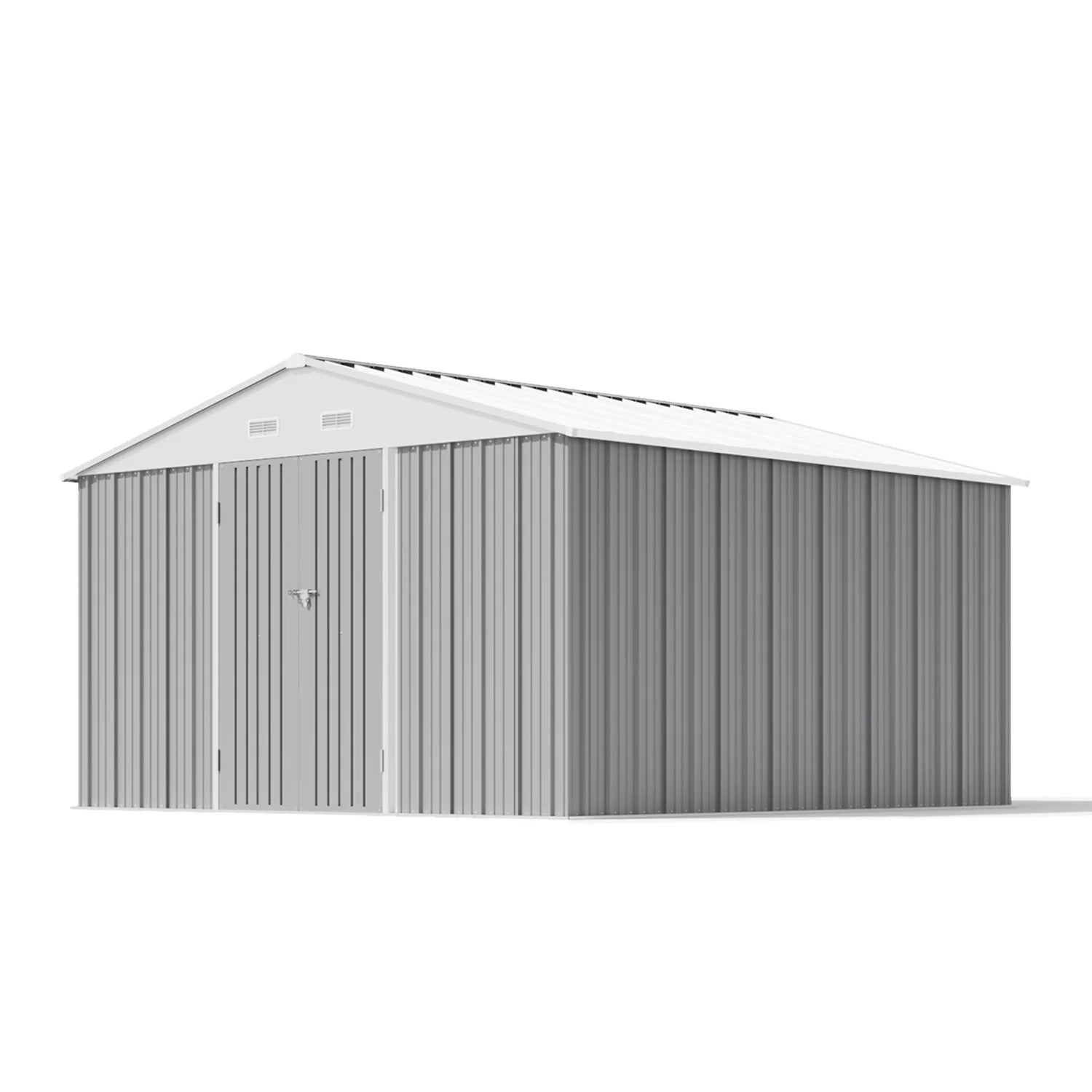 Patiowell 12x12 Large Metal Shed with Weather Resistance, Gray