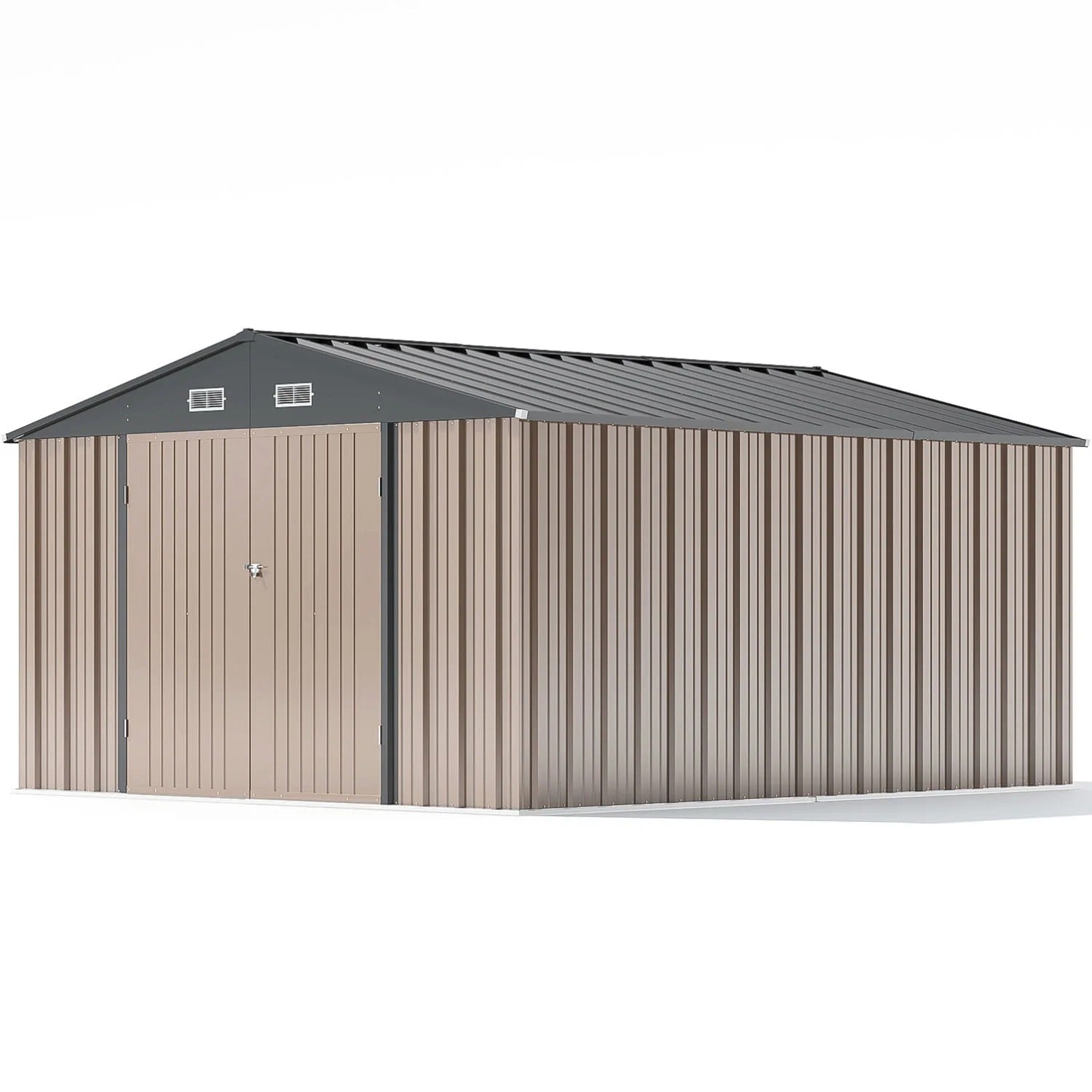 Patiowell 10x12 Metal Shed, Brown