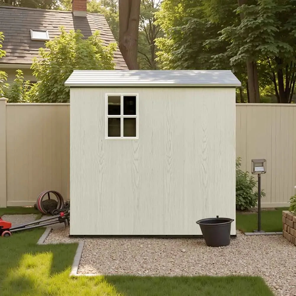 Patiowell 4x6 Plastic Storage Shed for Bike, Light Gray