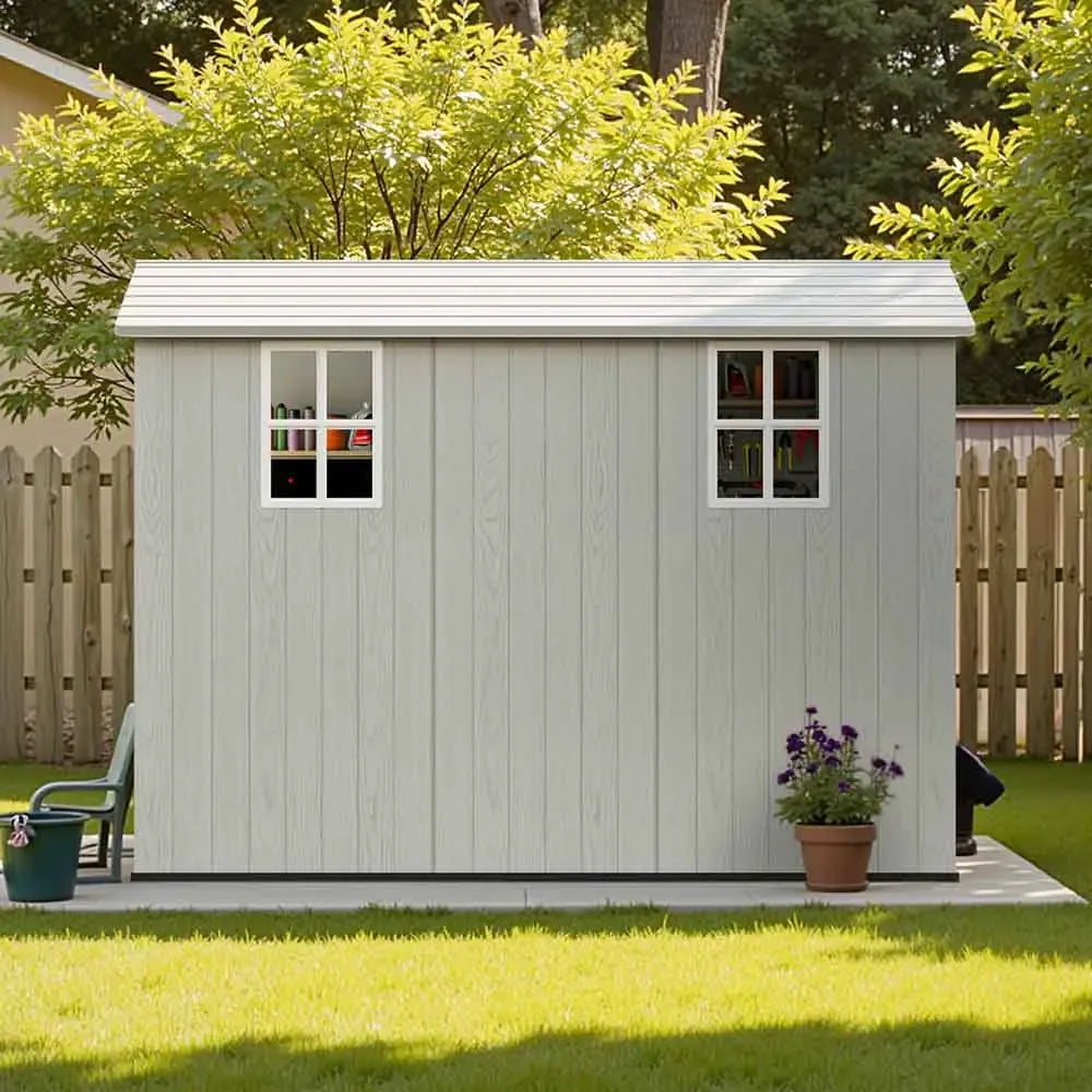 Patiowell Fit-it 4x8 Plastic Storage with Floor, Gray
