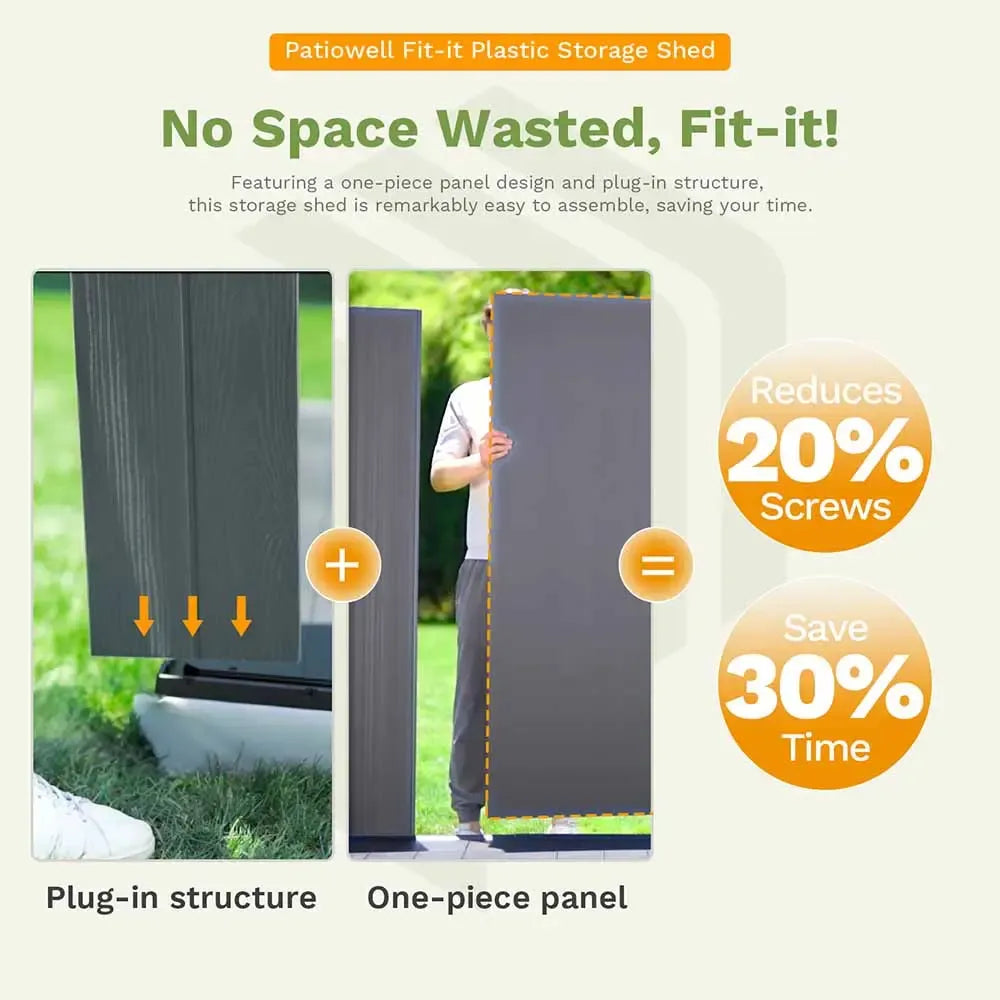 Patiowell Fit-it 4x8 Plastic Storage with Floor, Gray