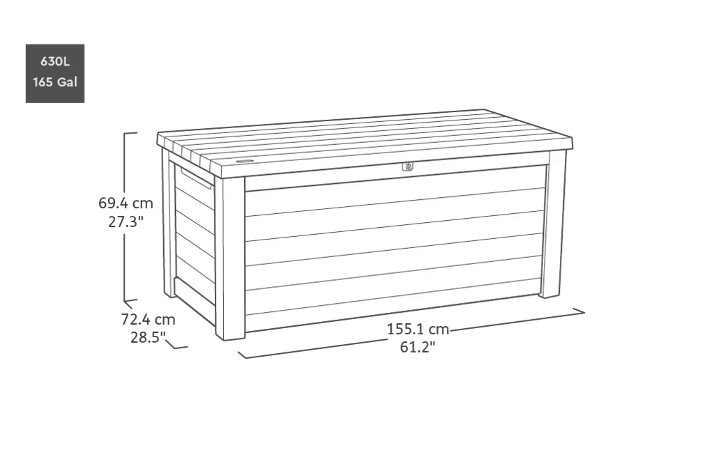 Keter Signature 165 Gallon Deck Box - Walnut Brown