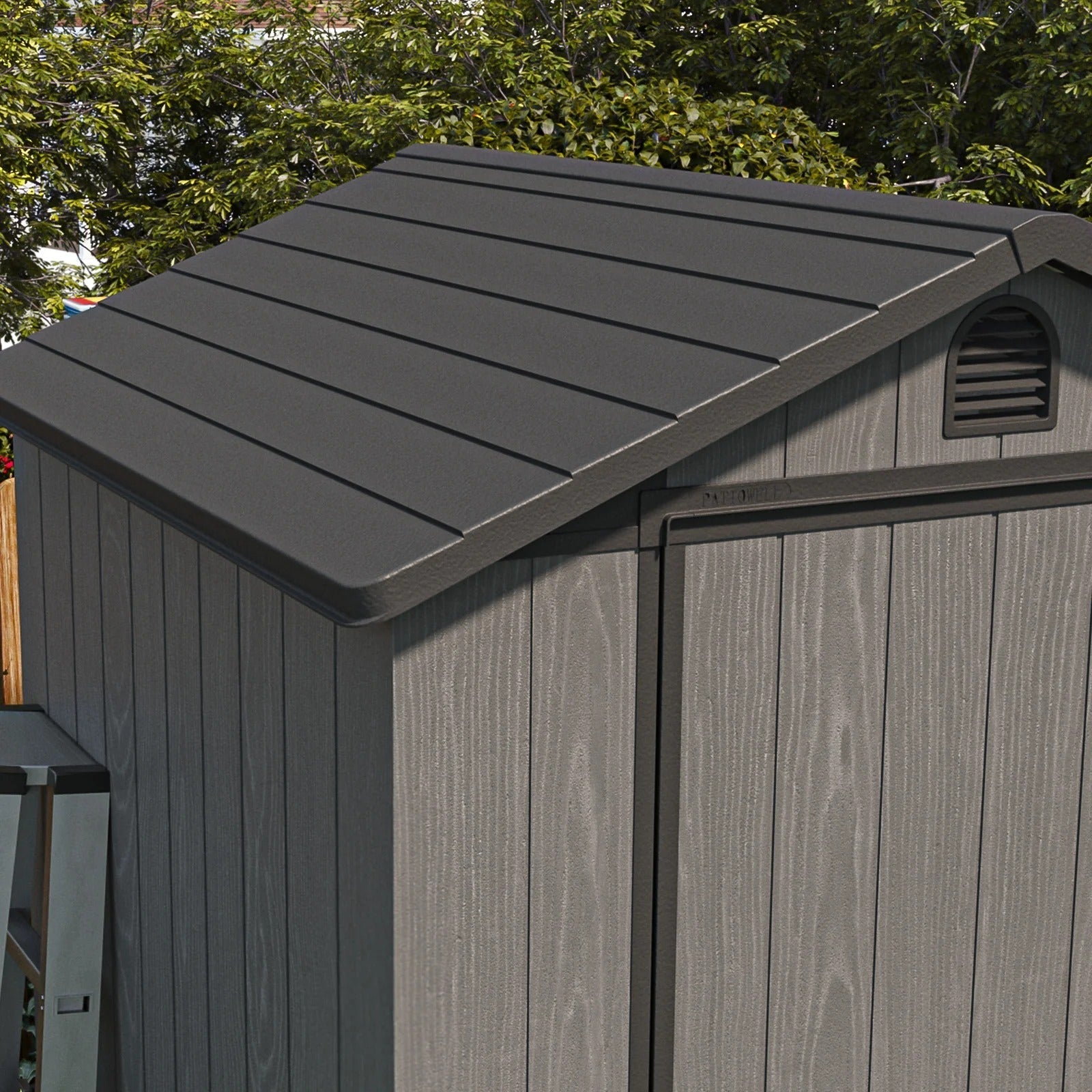 Patiowell Fit-it 4x4 Plastic Storage Garden Shed, Dark Gray