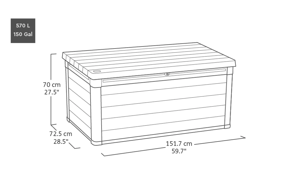 Keter Signature 150 Gallon Deck Box - Walnut Brown
