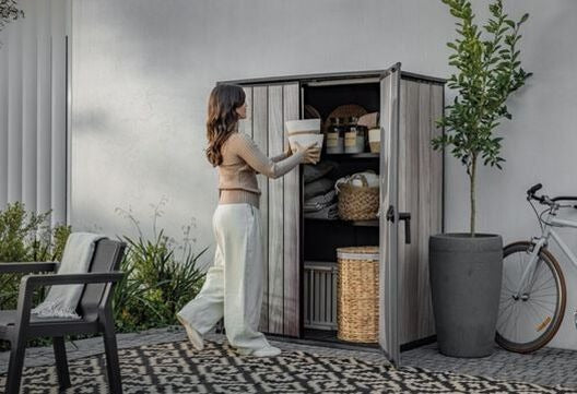 Keter Signature Vertical Storage Shed - Storm Grey