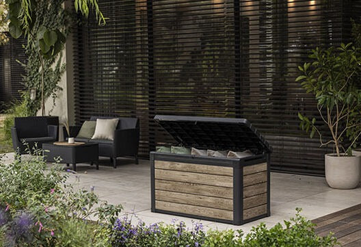 Keter Signature 100 Gallon Deck Box - Ashwood Brown