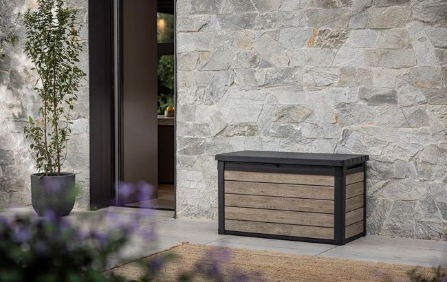 Keter Signature 100 Gallon Deck Box - Ashwood Brown