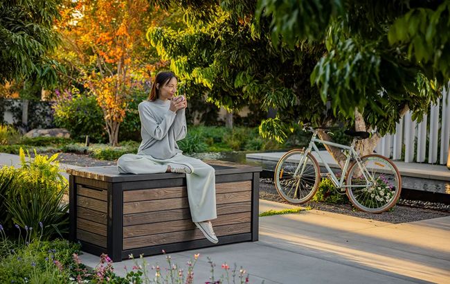 Keter Signature 165 Gallon Deck Box - Walnut Brown